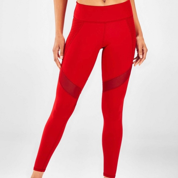Fabletics Pants - FABLETICS POWERHOLD RED LEGGINGS